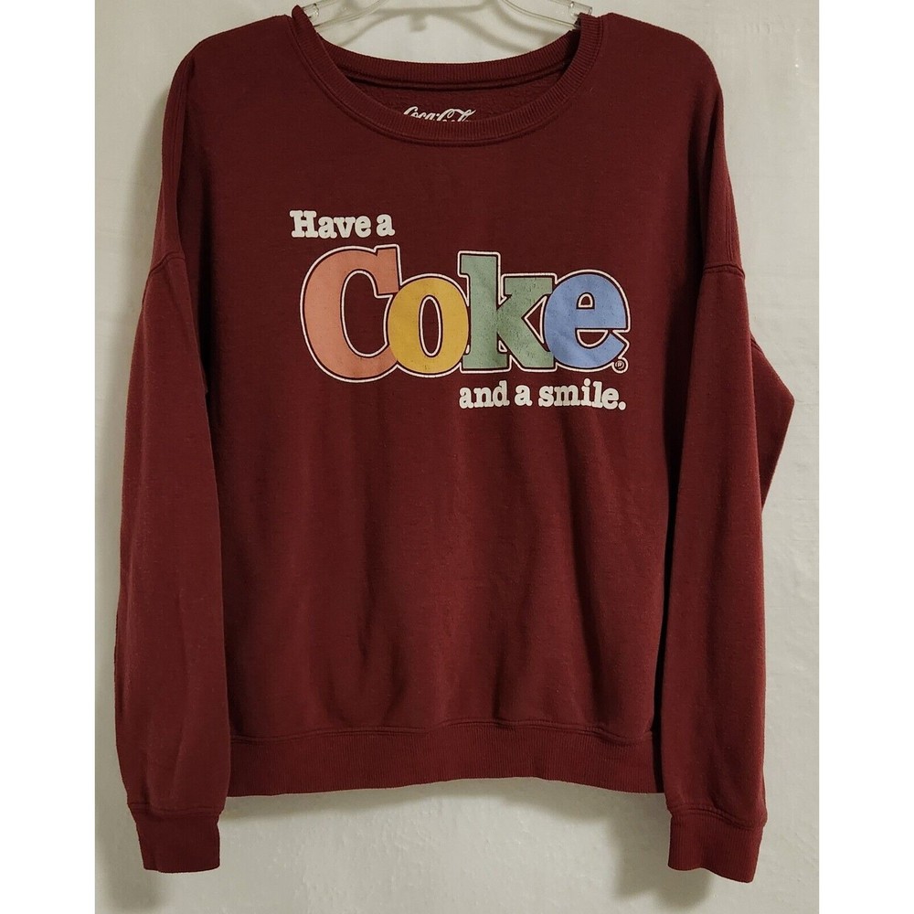 Coca-Cola Have a Coke and a Smile Screenprint Sweatshirt Soft Size Small